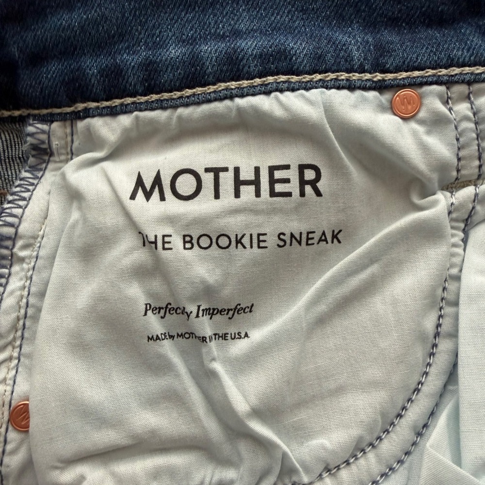 Mother USA Made The Bookie Sneak Straight in Perfectly Imperfect Jeans 29 Waist - Picture 8 of 12